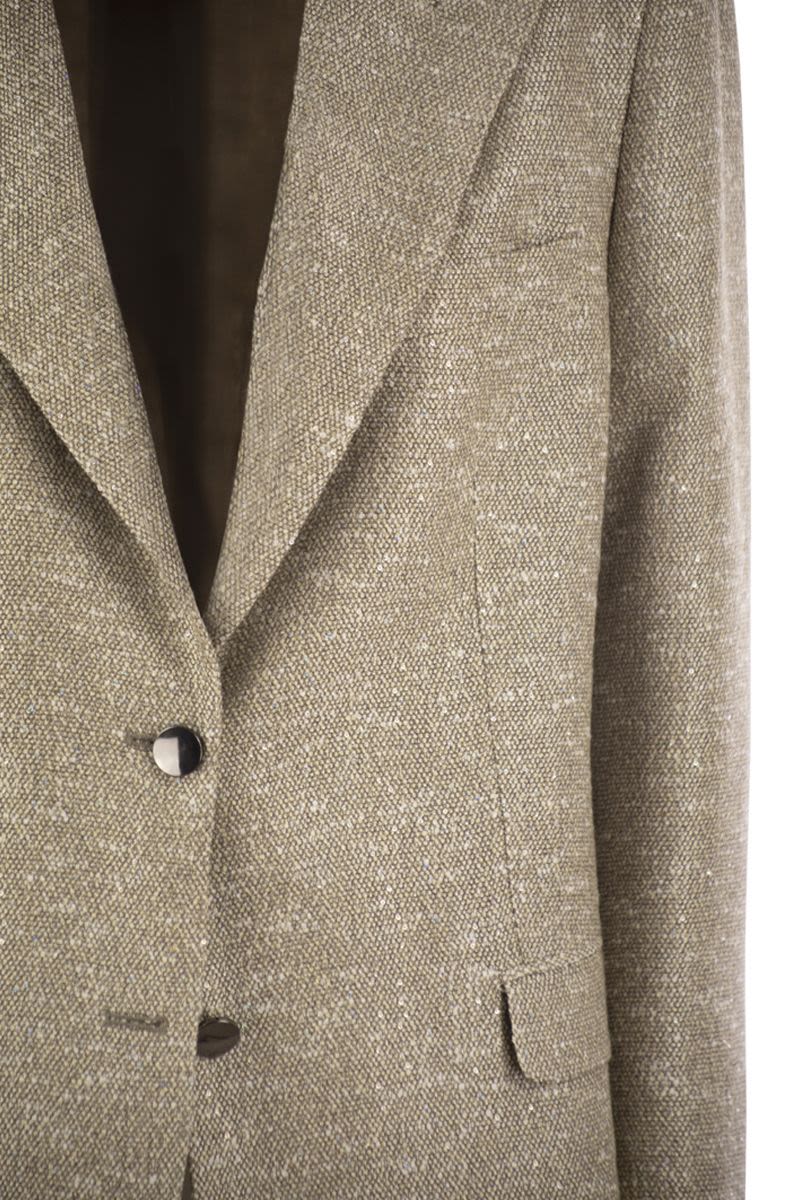 TAGLIATORE Two-Button Mini Jacket with Micro Sequins