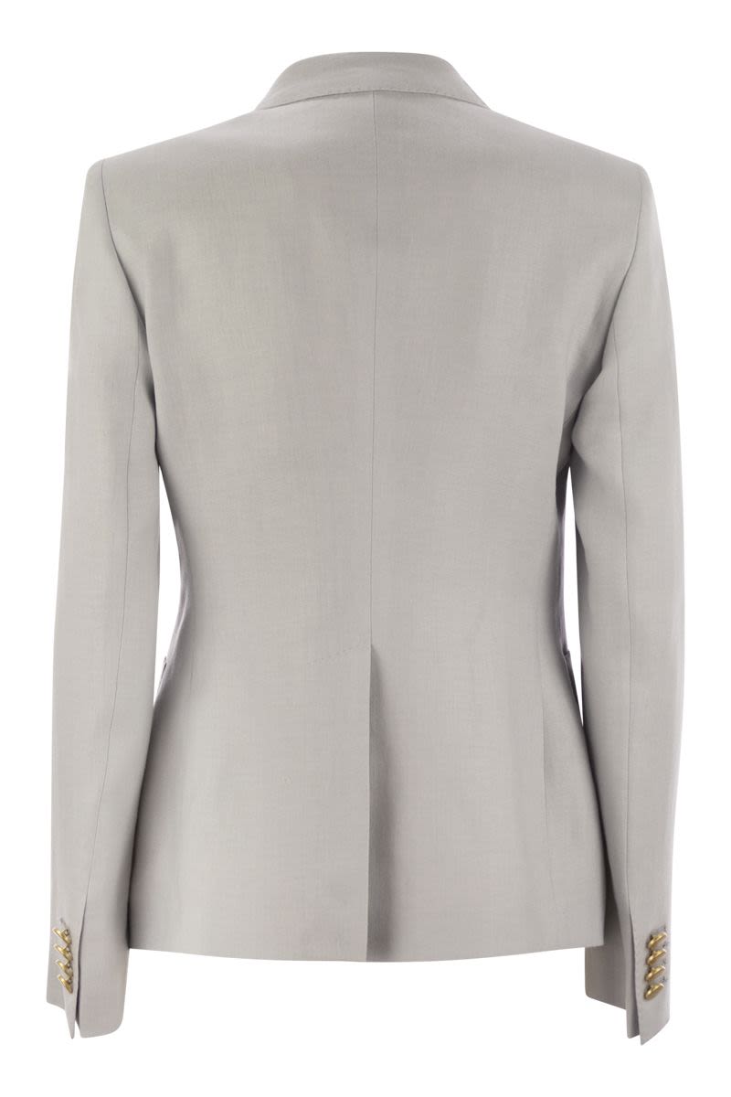 TAGLIATORE Linen Double-Breasted Blazer for Women