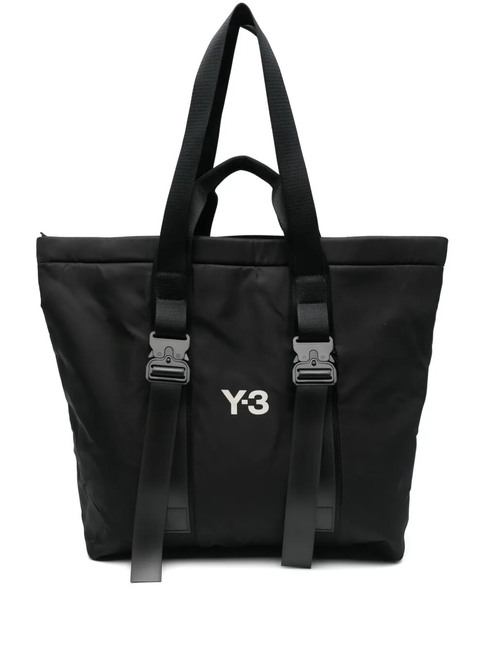 Y-3 Logo-Print Nylon Shopper Handbag