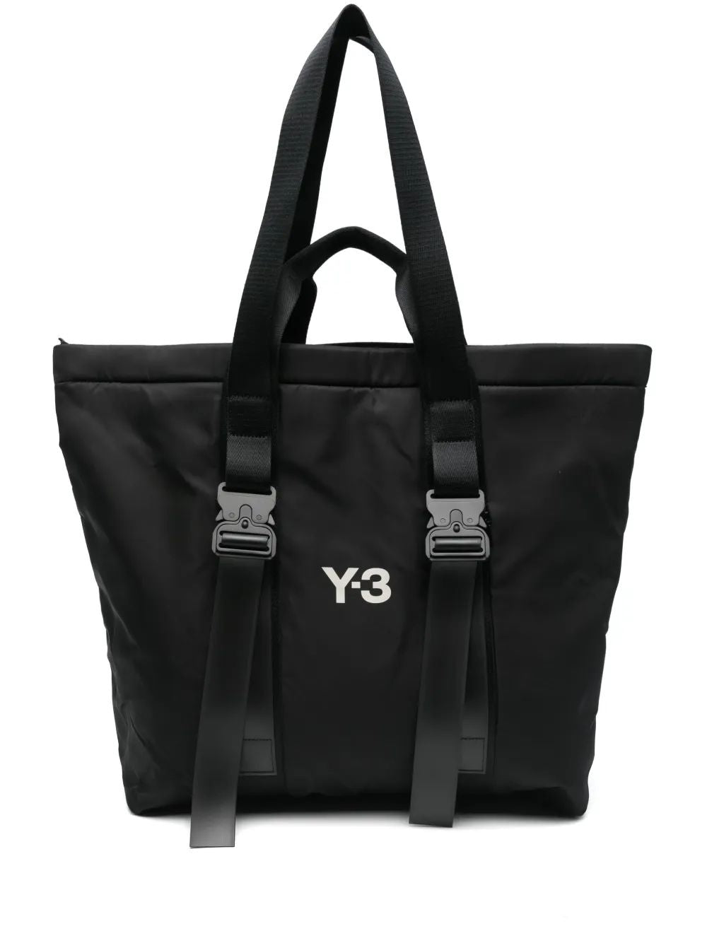 Y-3 Logo-Print Nylon Shopper Handbag