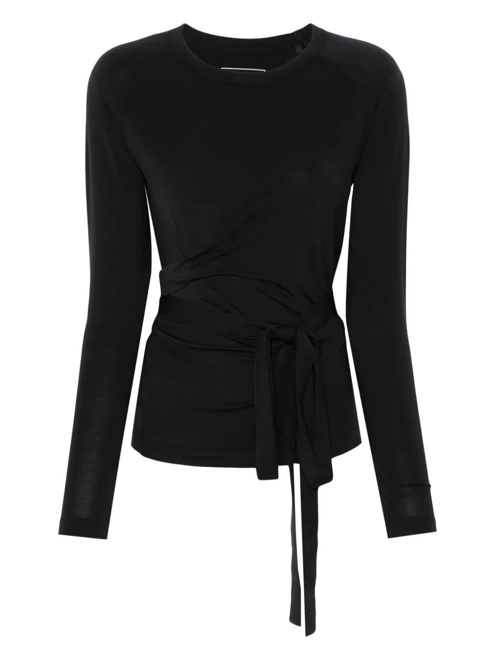 Y-3 Long-Sleeved Mini T-Shirt with Side Tie Fastening