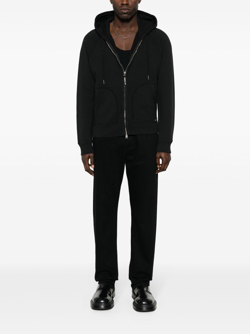 TOM FORD Men's Cotton Zip-Up Hoodie - Size 48