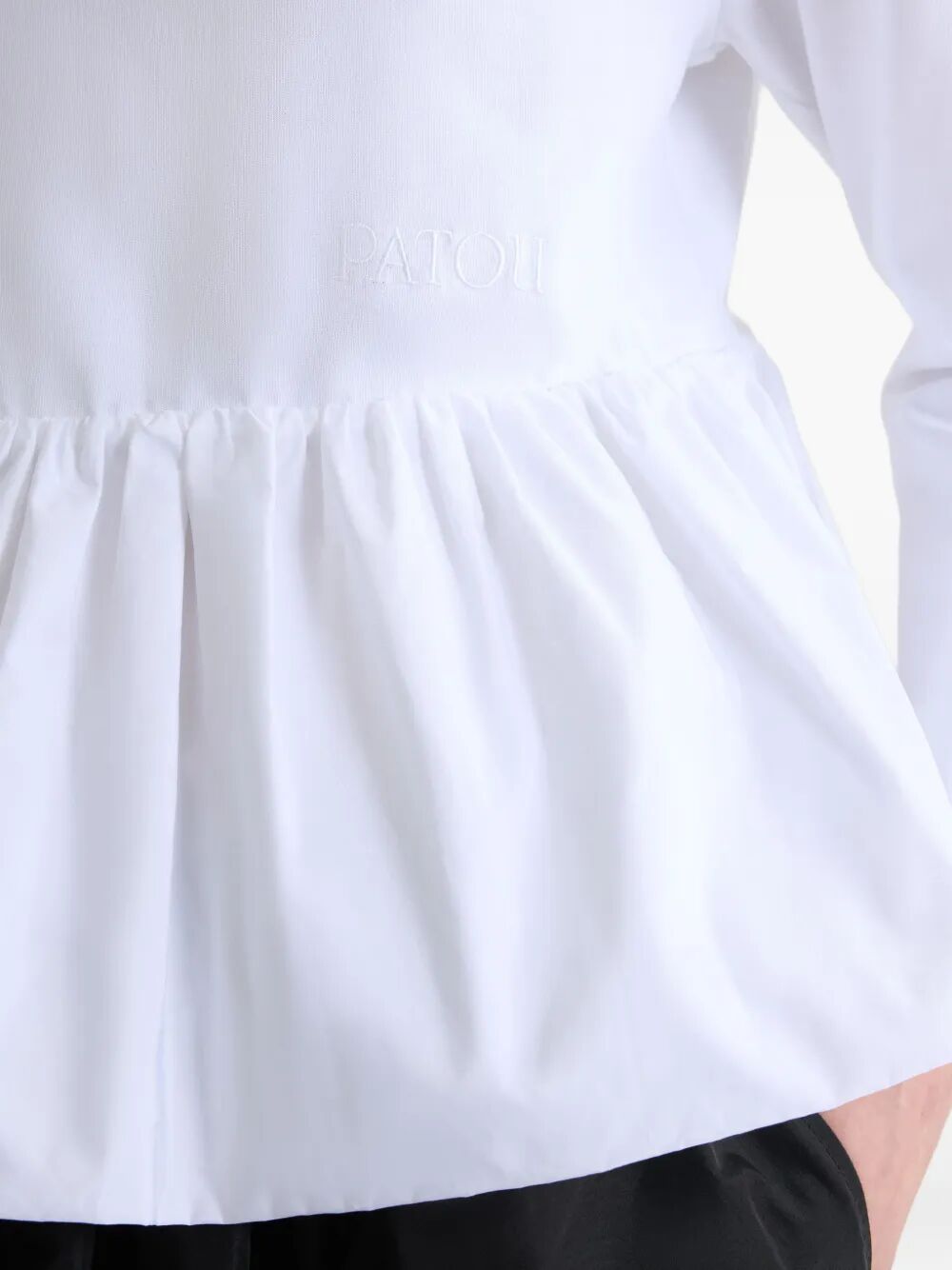 PATOU Ruffle Hem T-Shirt in Organic Cotton