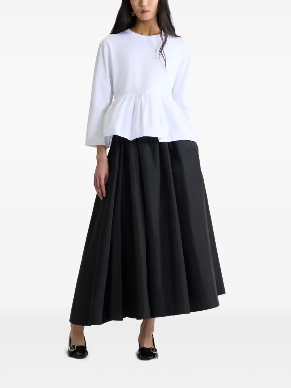 PATOU Ruffle Hem T-Shirt in Organic Cotton