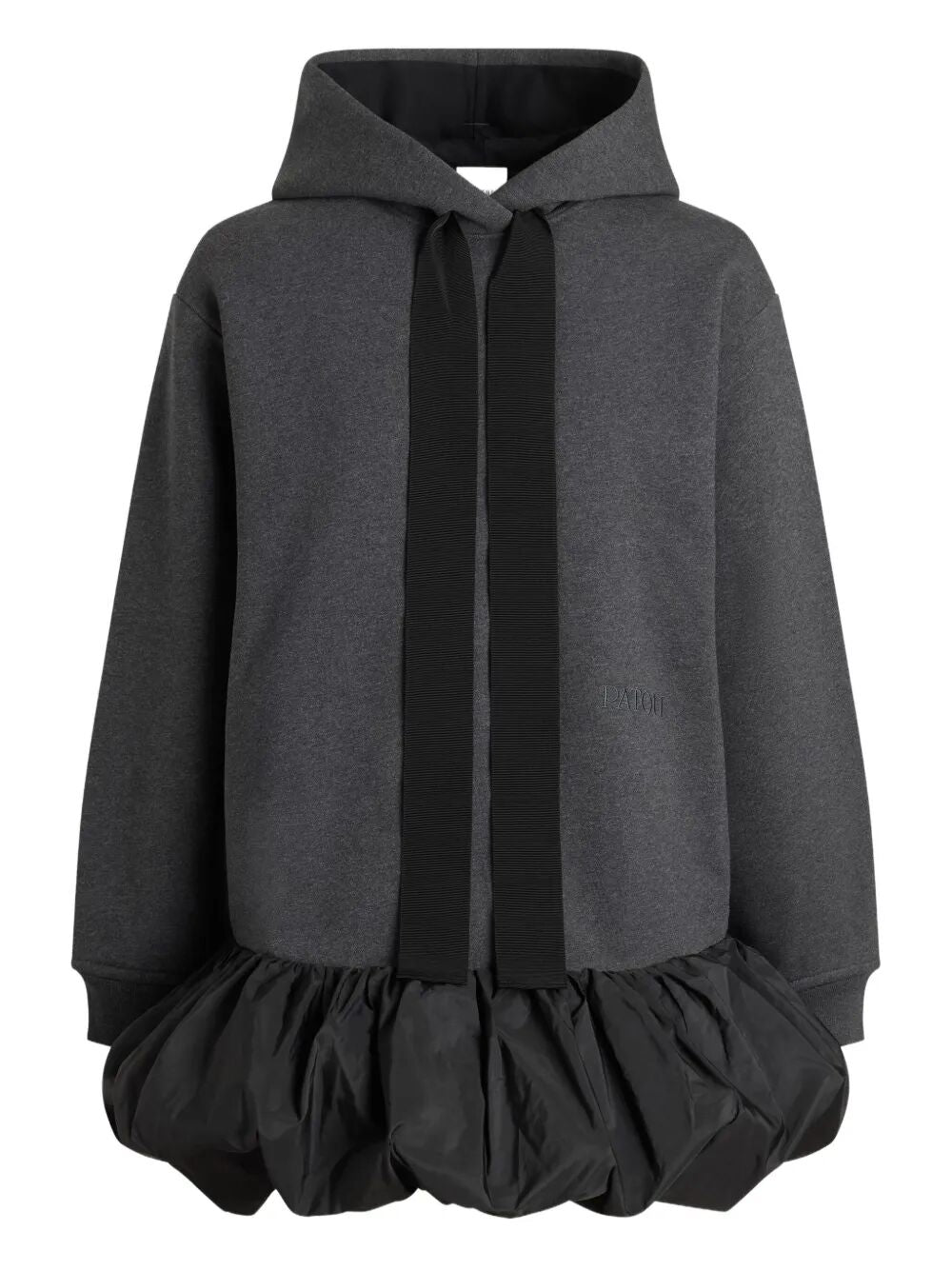 PATOU Ruffle Hem Hoodie Dress in Organic Cotton