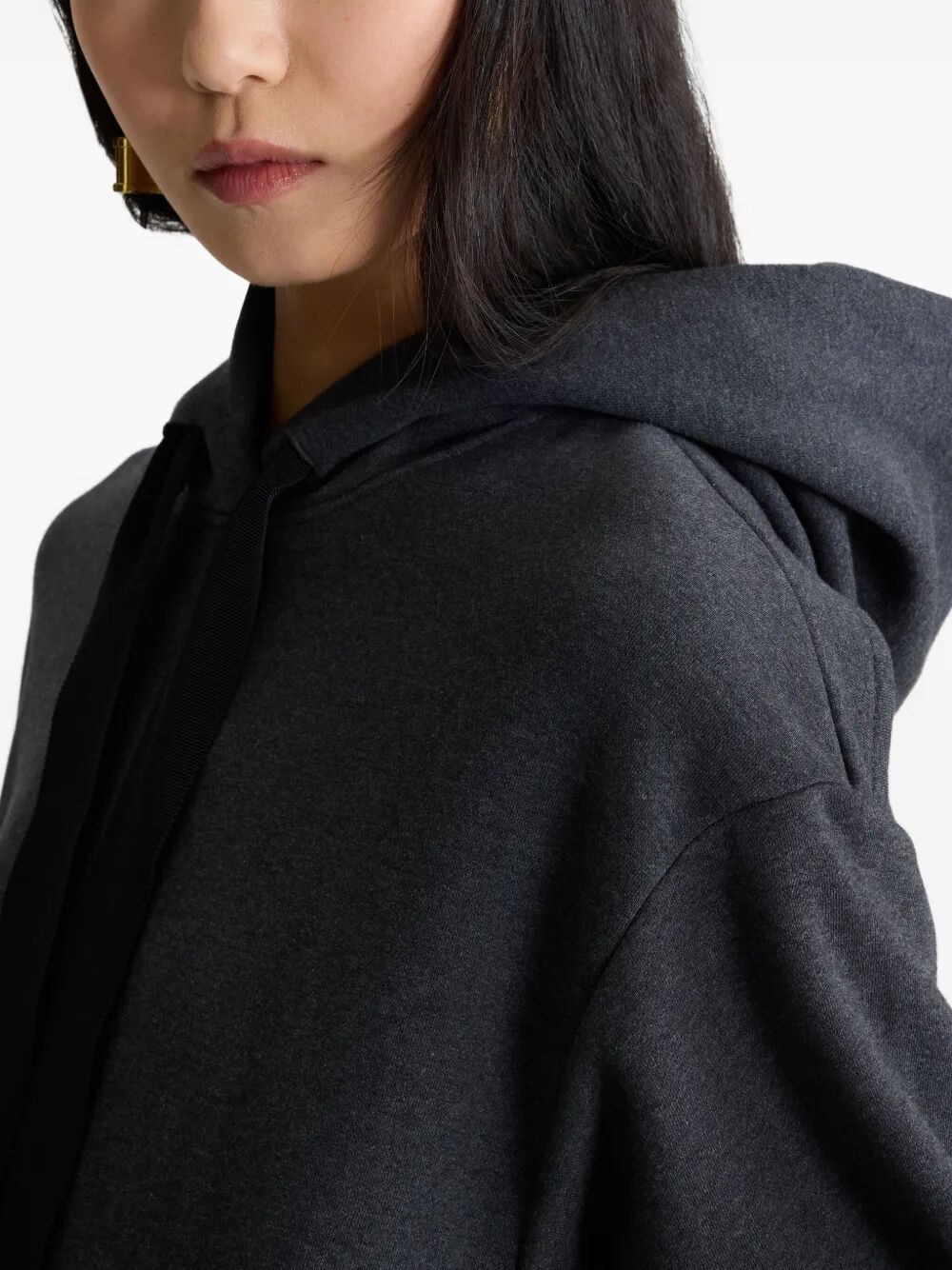 PATOU Ruffle Hem Hoodie Dress in Organic Cotton