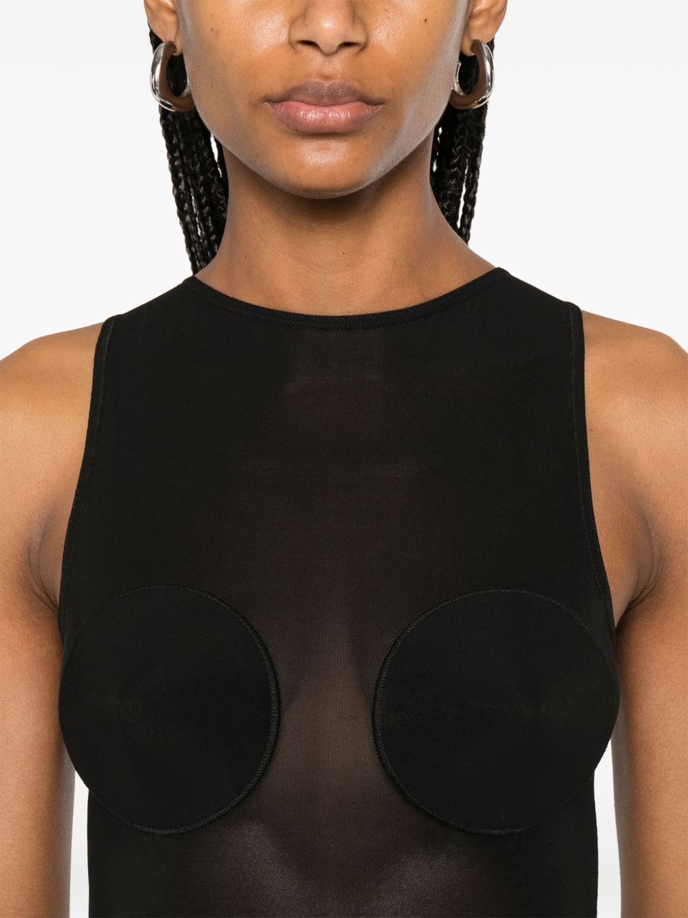 JEAN PAUL GAULTIER Elegant Long Dress with Shaped Cups - Size S