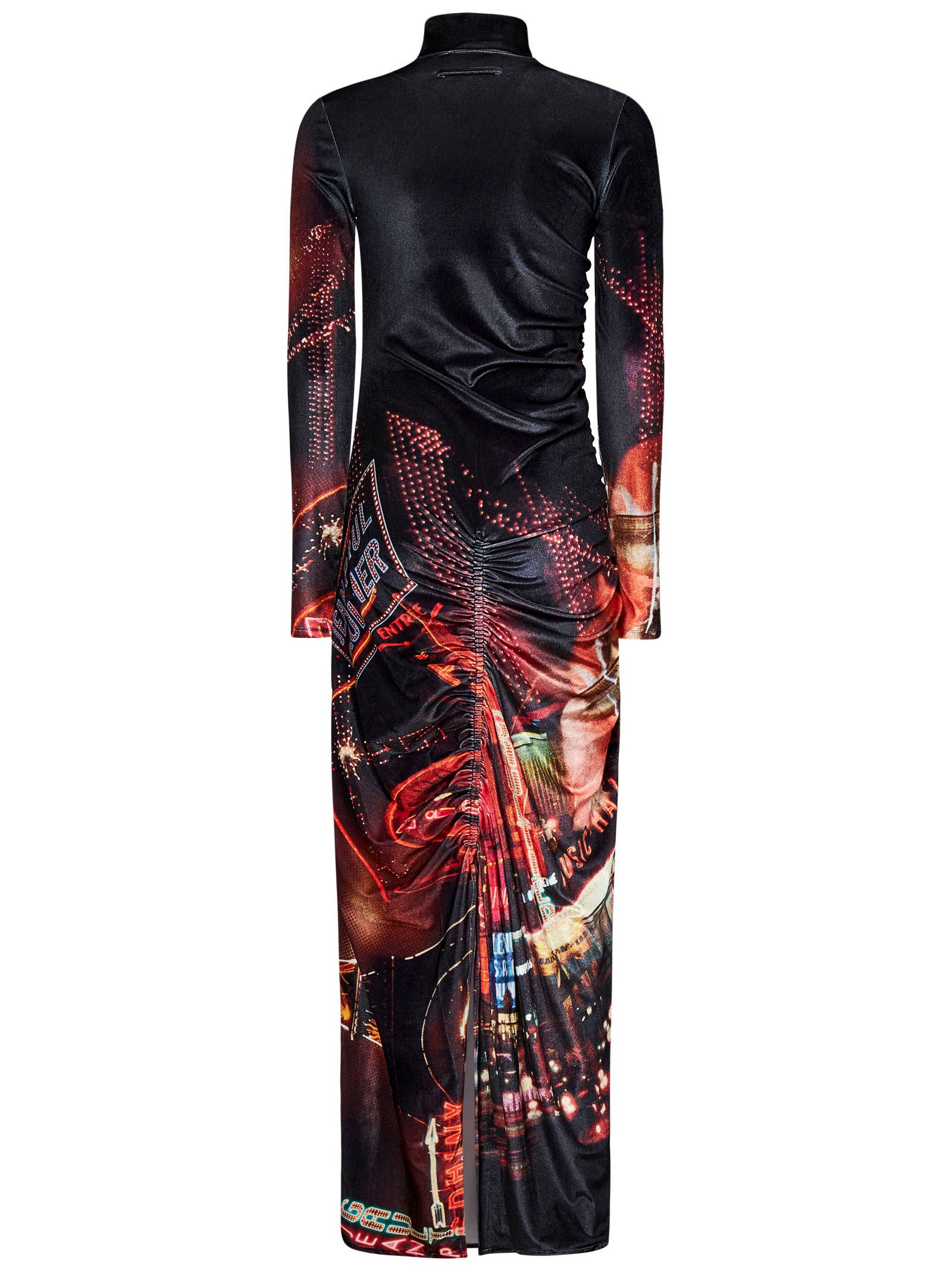 JEAN PAUL GAULTIER Gathered Design Velvet Mini Dress - Size 42 IT