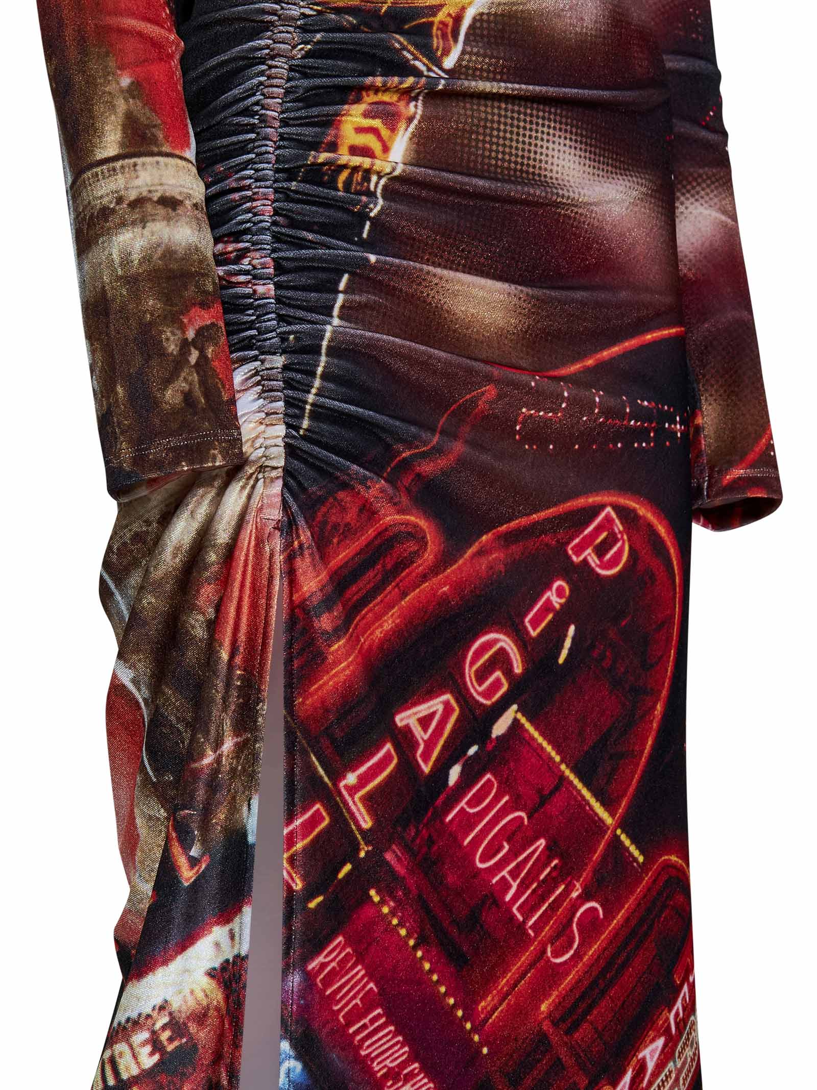 JEAN PAUL GAULTIER Gathered Design Velvet Mini Dress - Size 42 IT