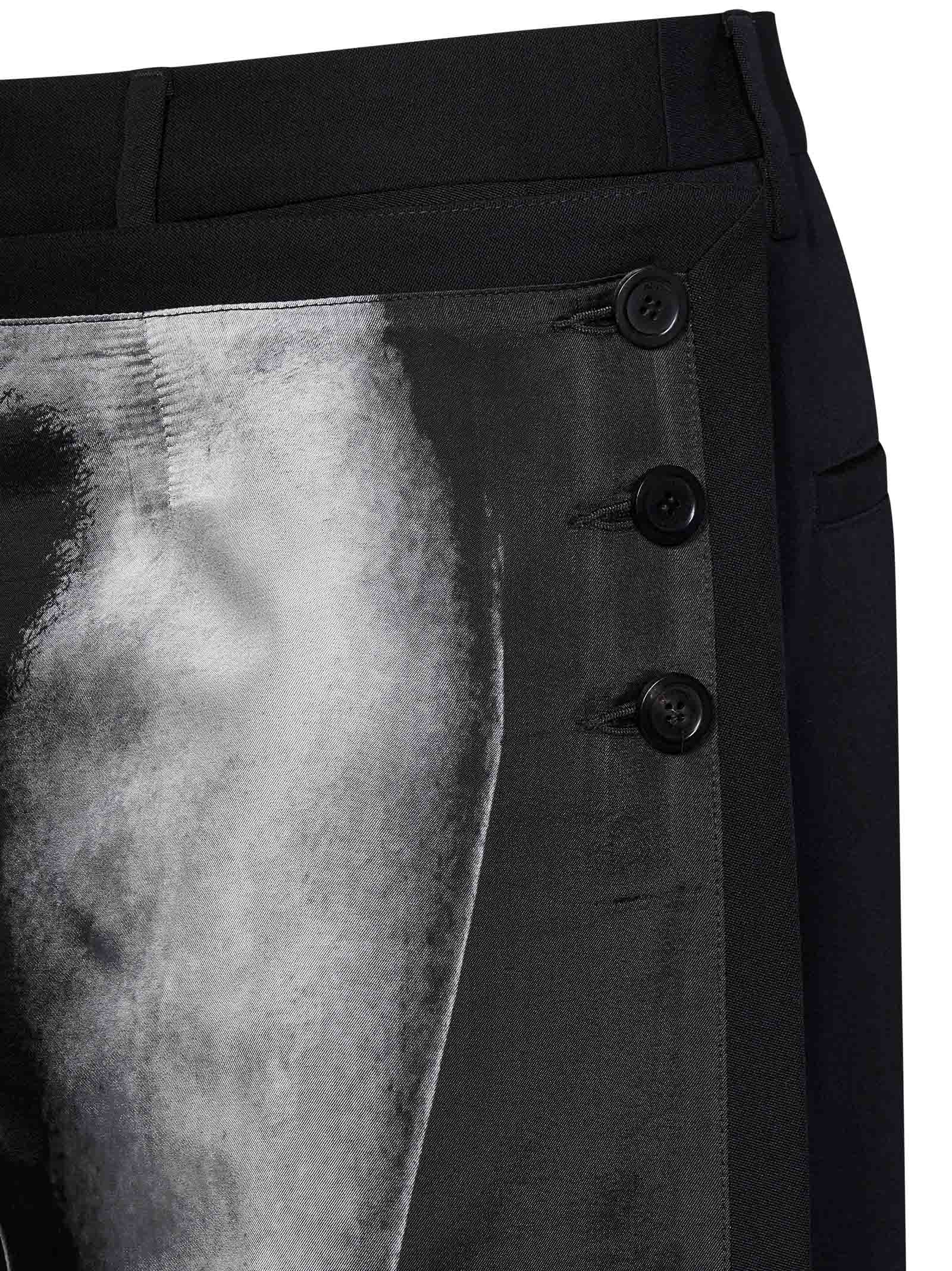 JEAN PAUL GAULTIER Chic Wool Trousers with Skirt Panel - Size 38