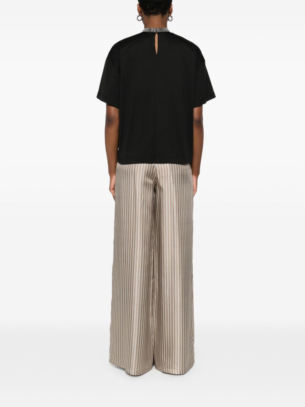 FABIANA FILIPPI High-Neck Embellished Cotton Top for Women