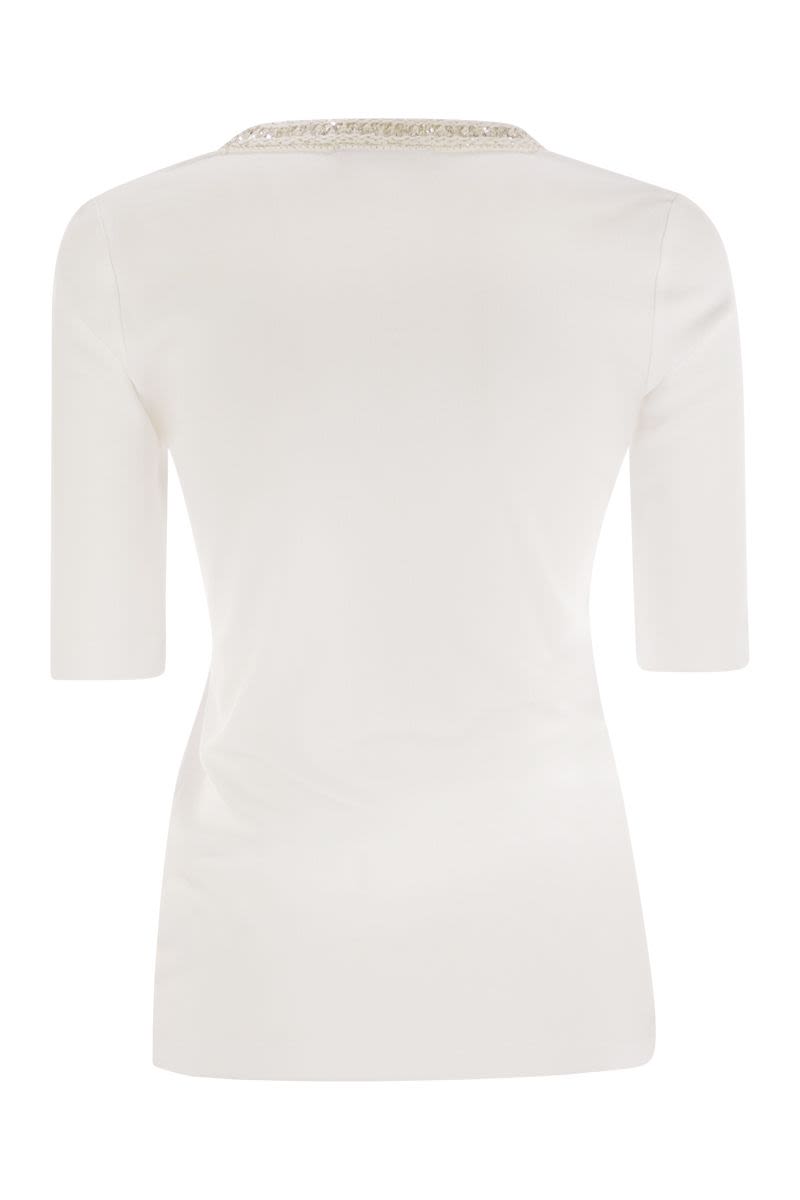 FABIANA FILIPPI Ribbed U-Neck T-Shirt