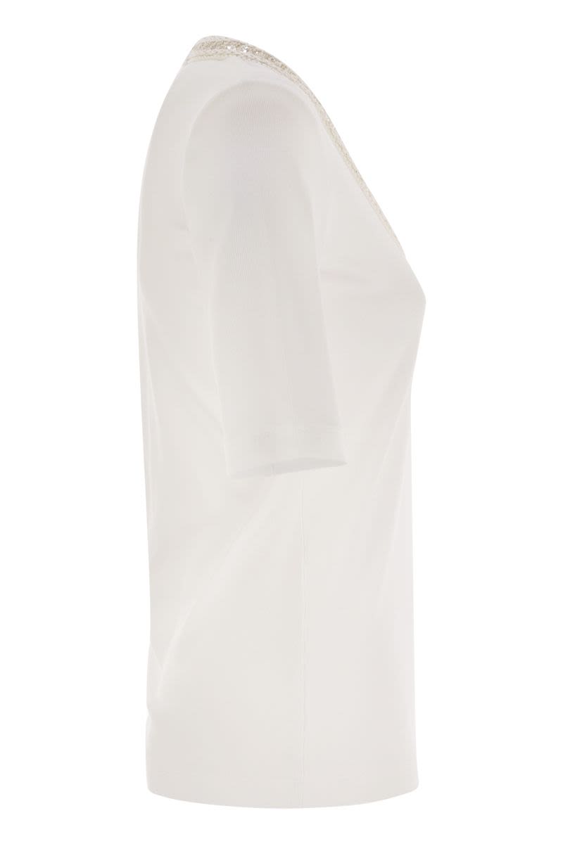 FABIANA FILIPPI Ribbed U-Neck T-Shirt