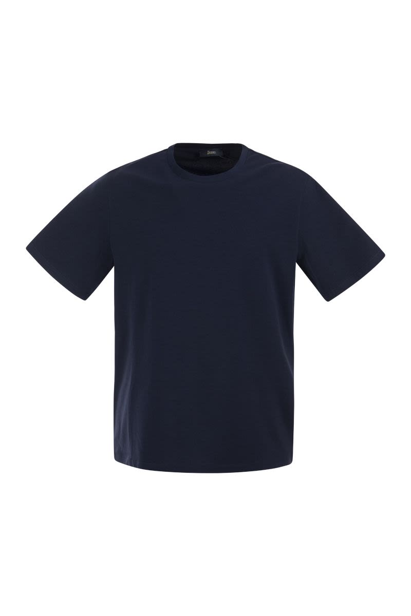 HERNO Men's Stretch Cotton T-Shirt with Back Logo Detail