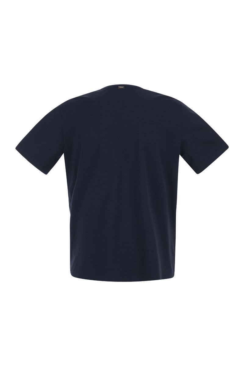 HERNO Men's Stretch Cotton T-Shirt with Back Logo Detail