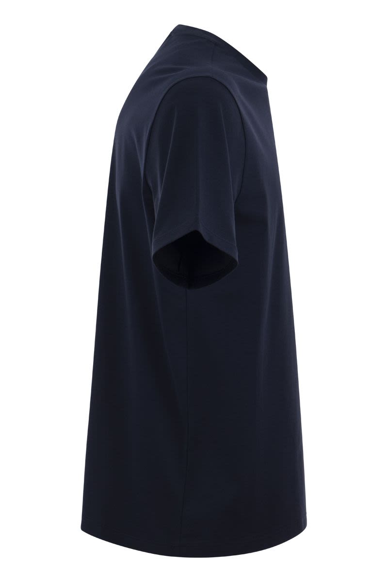 HERNO Men's Stretch Cotton T-Shirt with Back Logo Detail