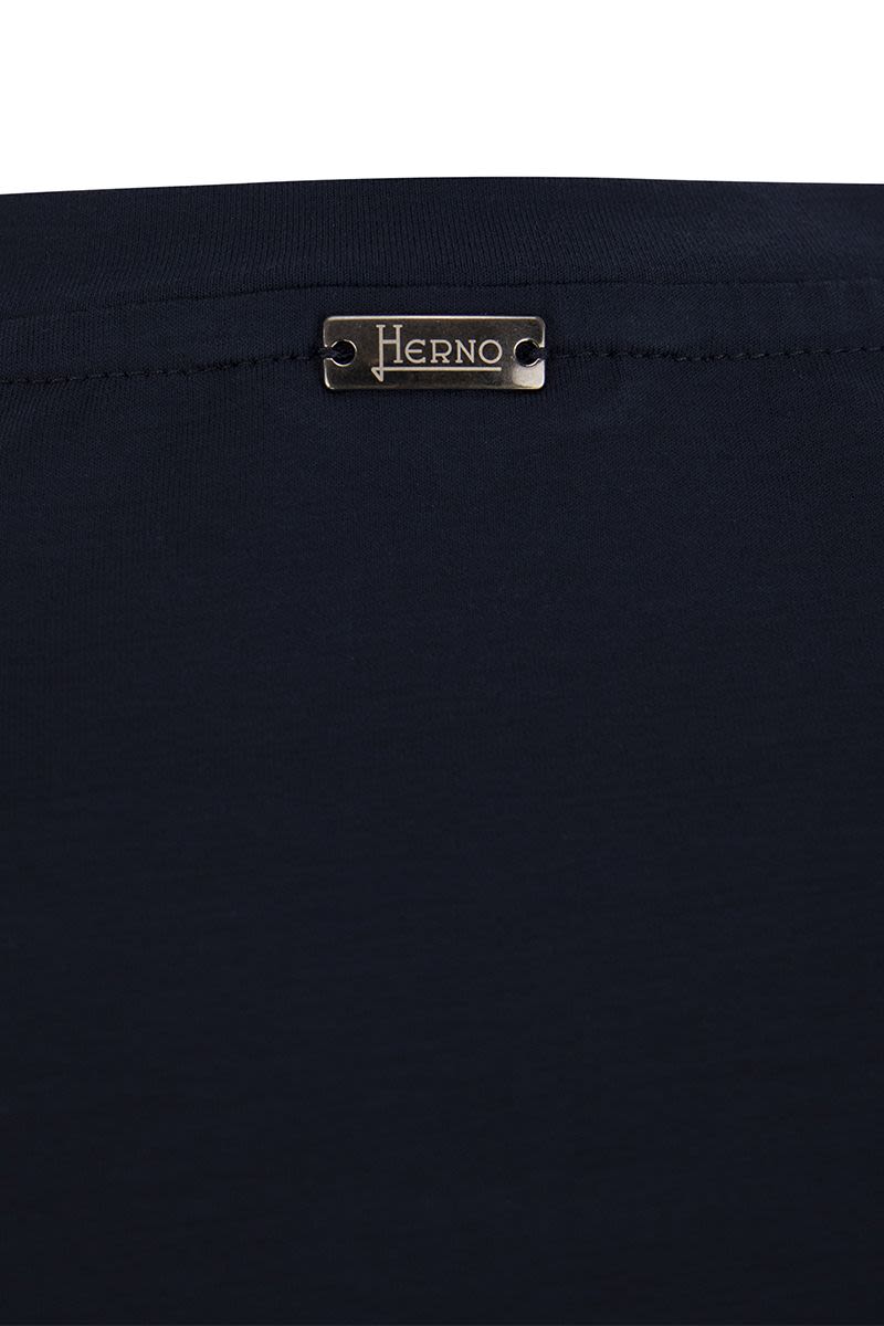 HERNO Men's Stretch Cotton T-Shirt with Back Logo Detail