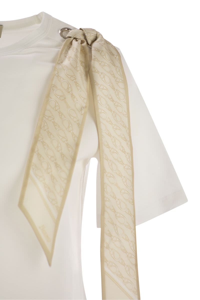 HERNO T-Shirt with Shoulder Scarf - Women's Regular Fit
