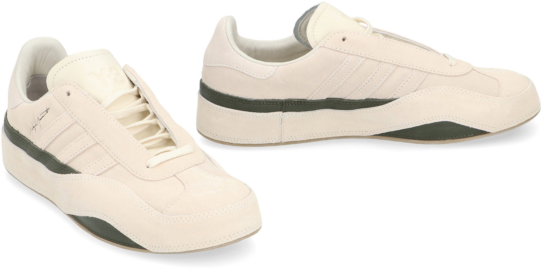 Y-3 Low-Top Suede Sneakers with Contrasting Leather Inserts