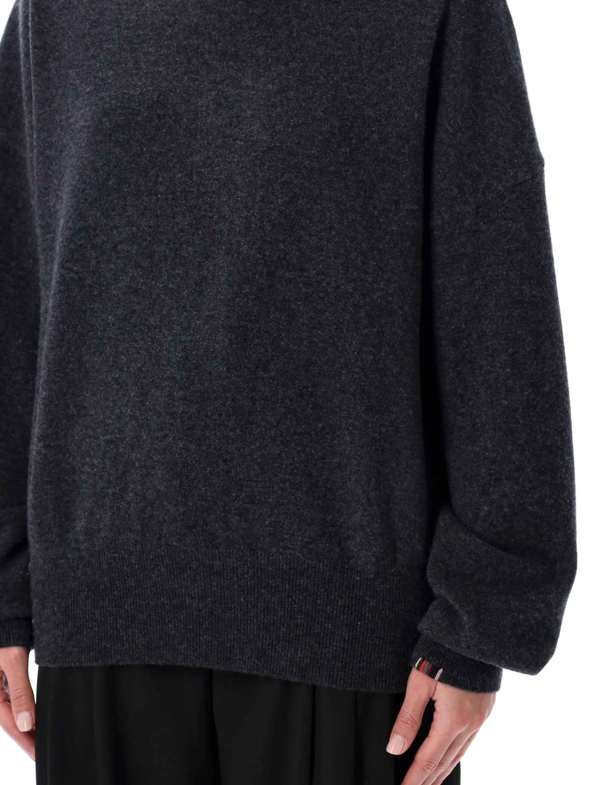 EXTREME CASHMERE Men's Relaxed Fit Cashmere Sweater with Ribbed Roll Neck