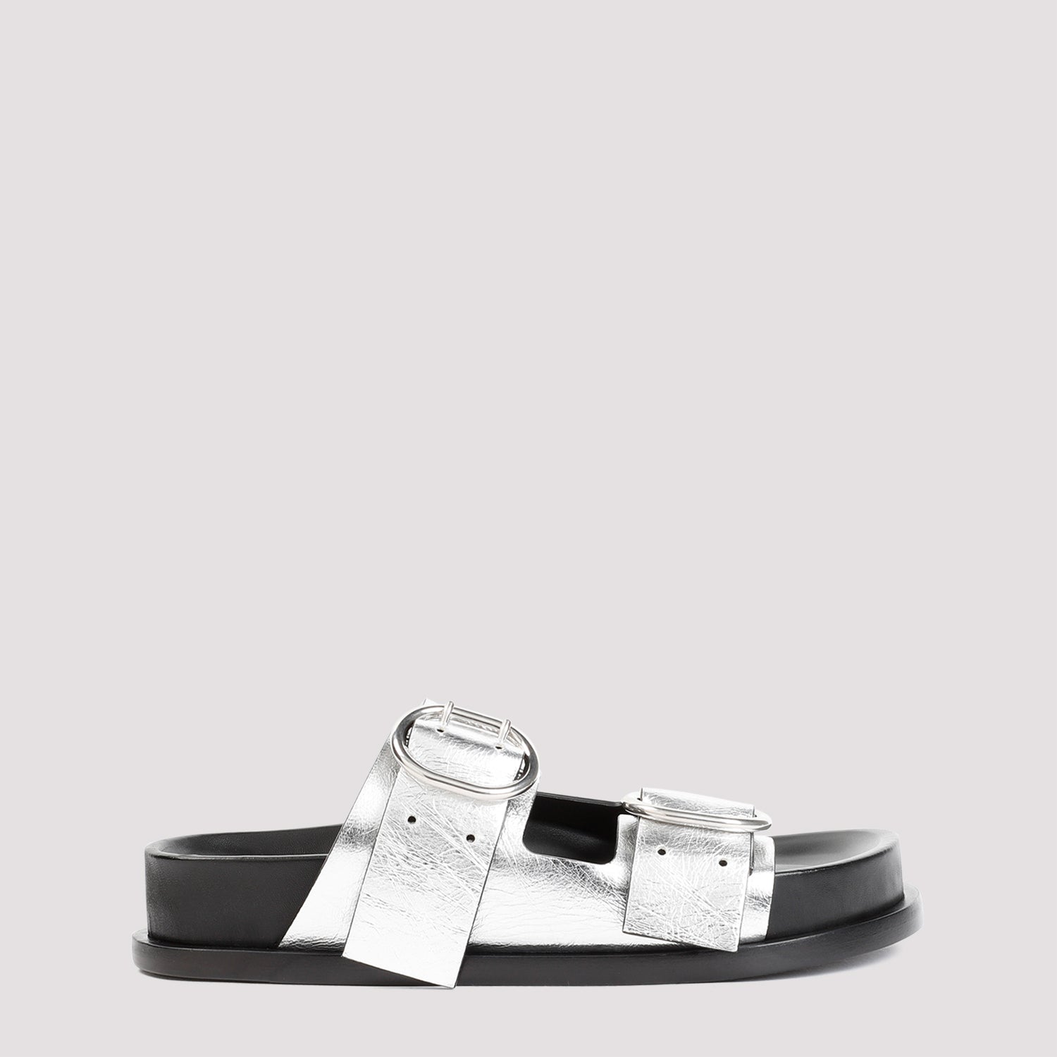 JIL SANDER Elegance 2-Buckle Leather Mini Sandals