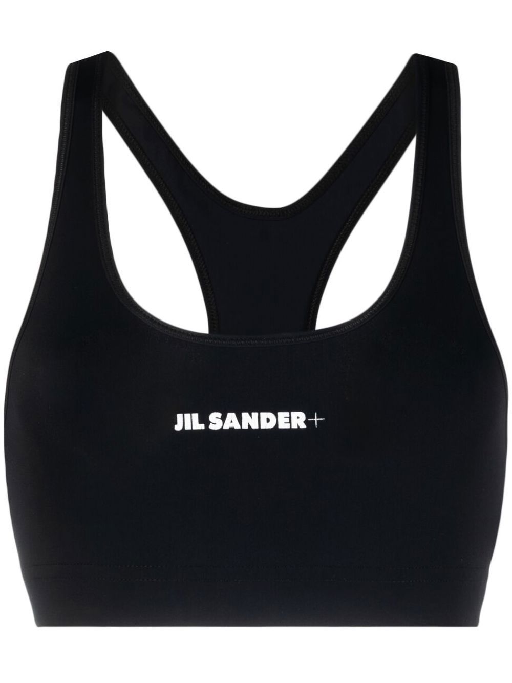 JIL SANDER Cropped Sports Top with Bold Logo Print