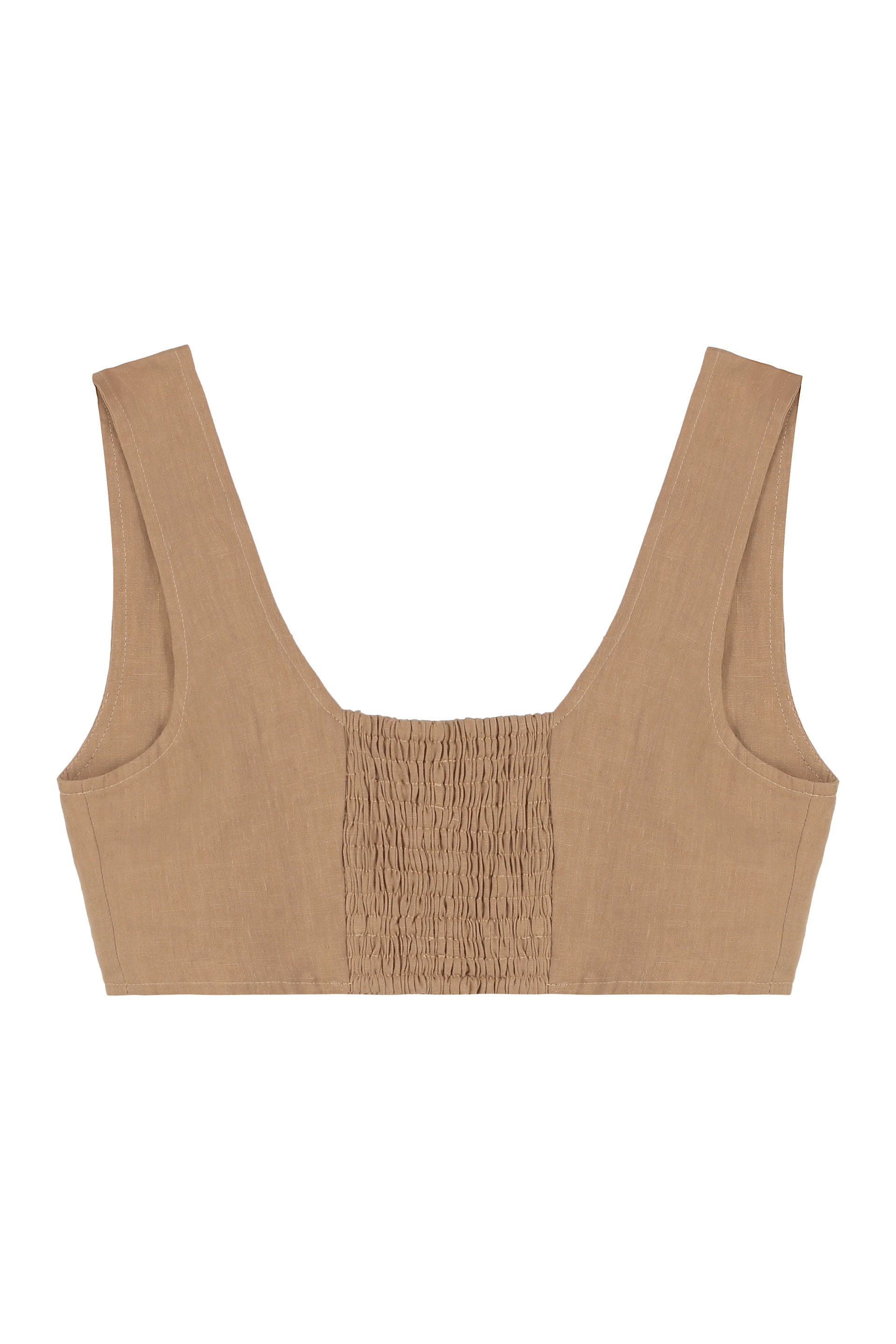 LE KASHA Cropped Linen Tank Top