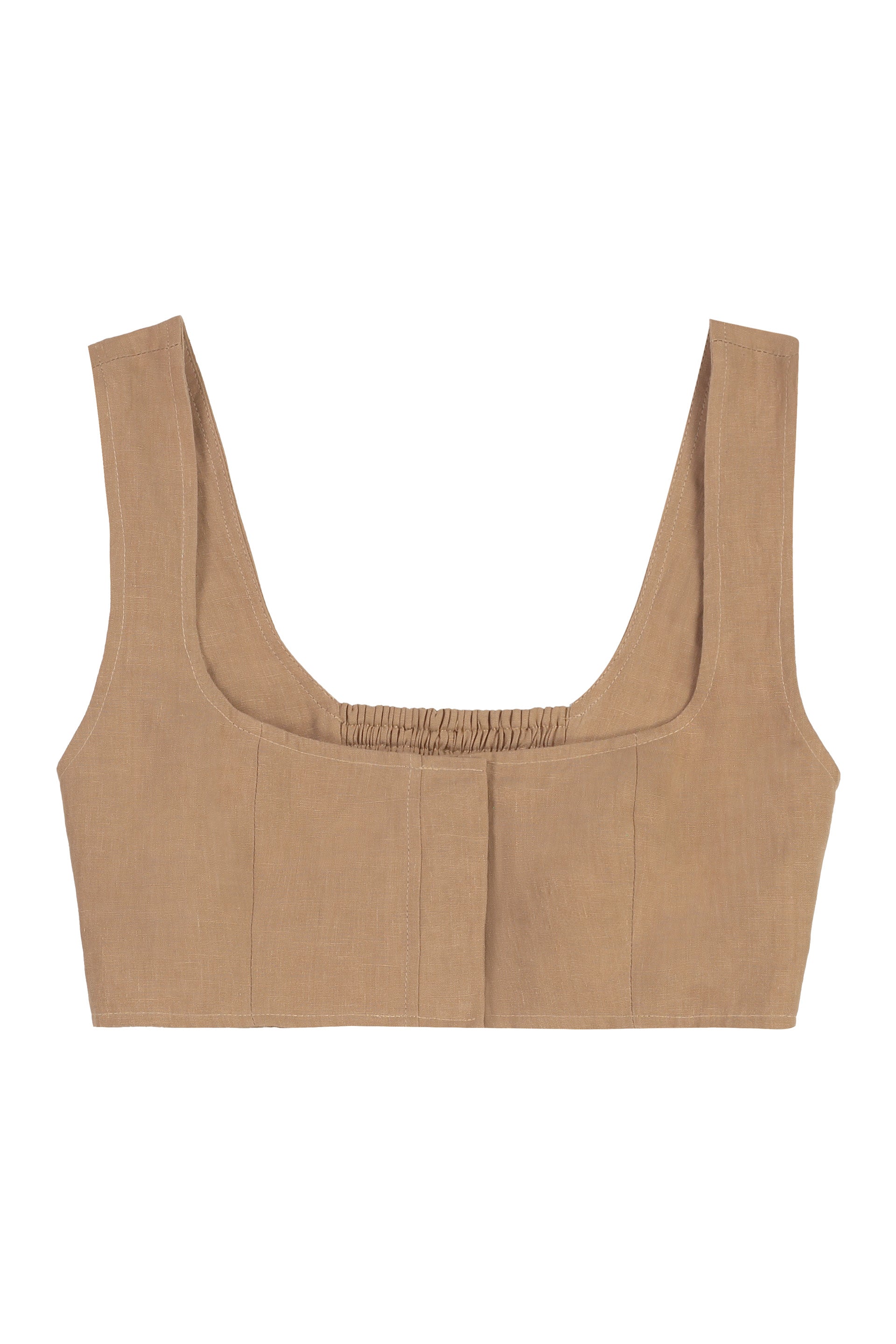 LE KASHA Cropped Linen Tank Top