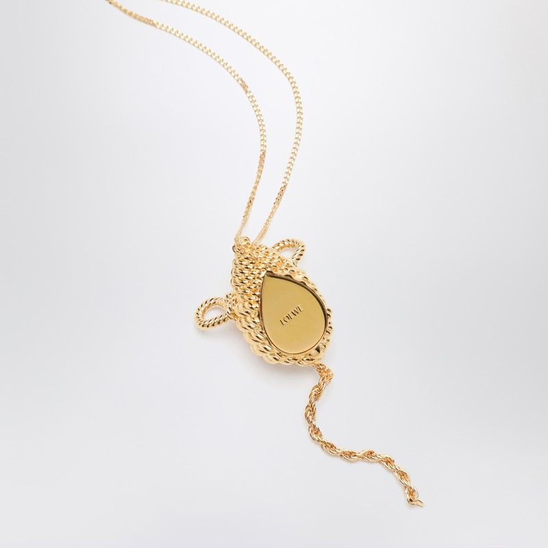 LOEWE Mickey Mouse Gold Brass Necklace