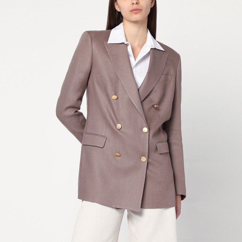 TAGLIATORE Double-Breasted Linen Jacket for Women