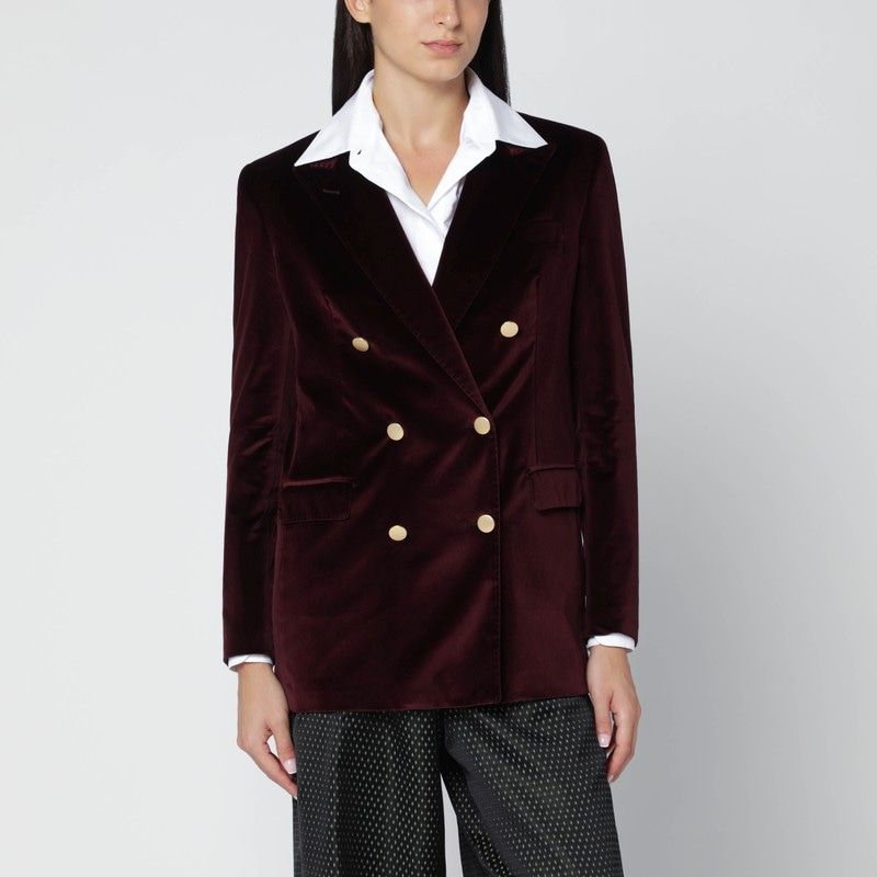 TAGLIATORE Velvet Double-Breasted Jacket
