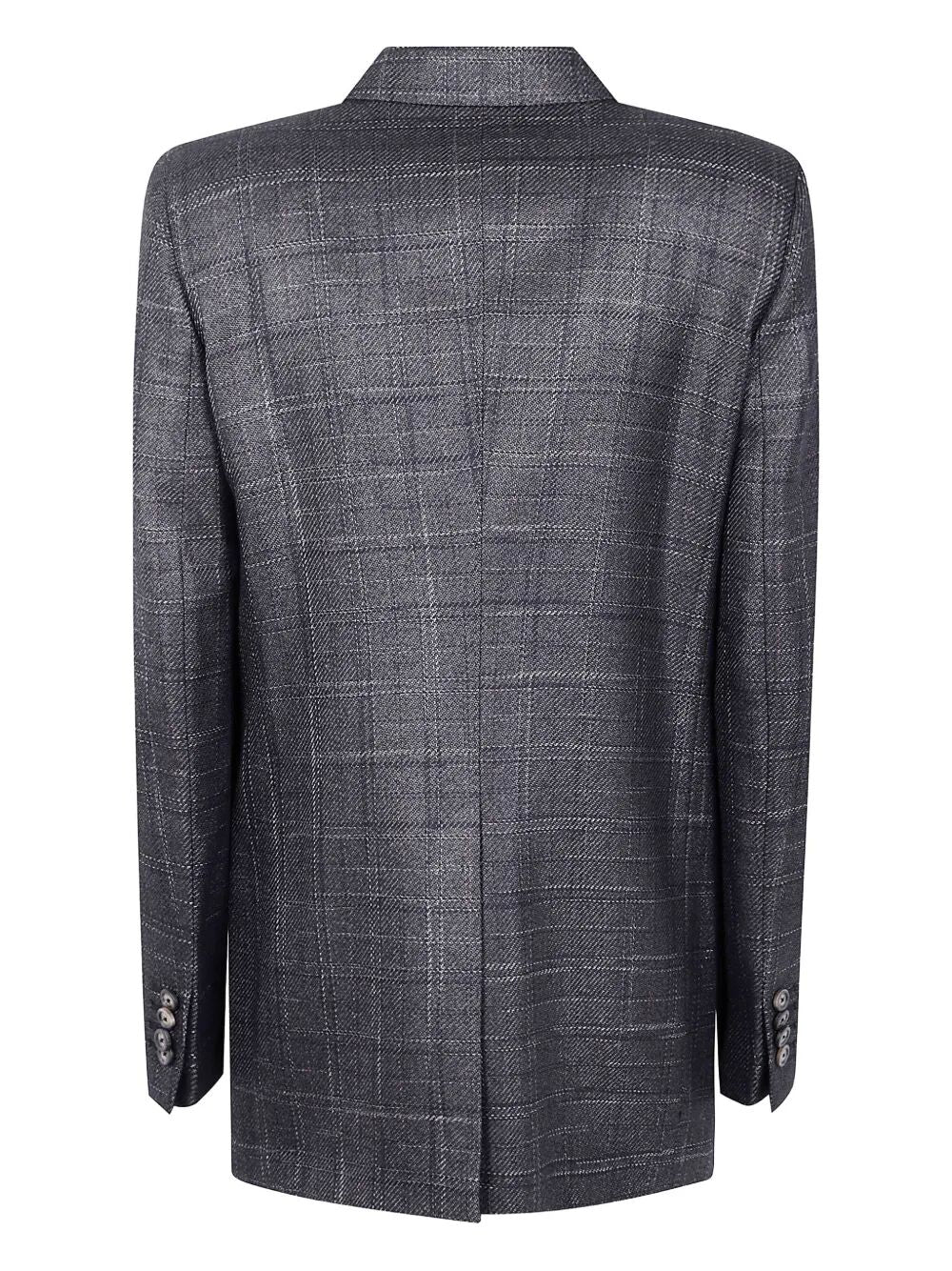 TAGLIATORE Double-Breasted Checkered Wool Blazer for Women