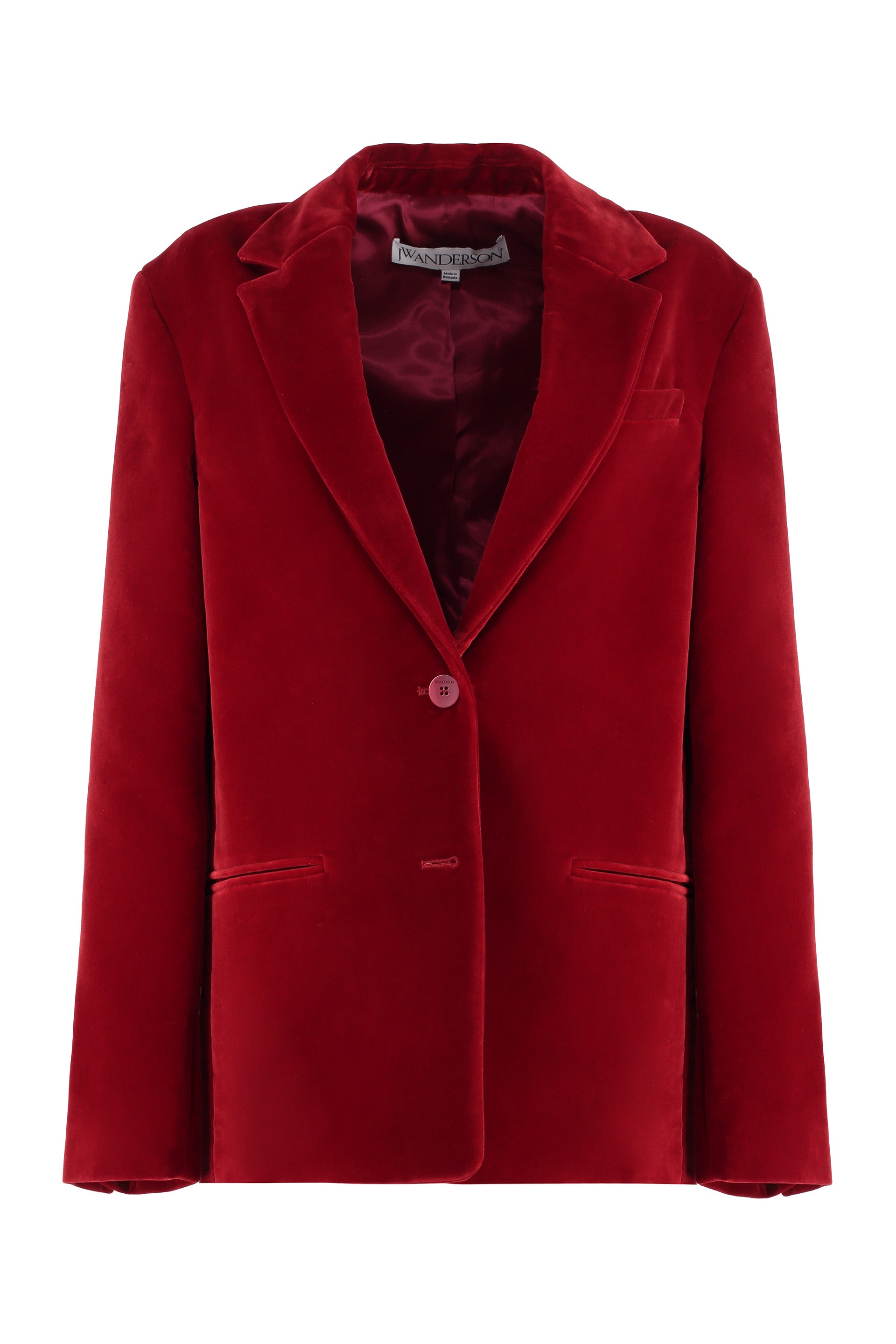 JW ANDERSON Velvet Blazer with Lapel Collar for Women