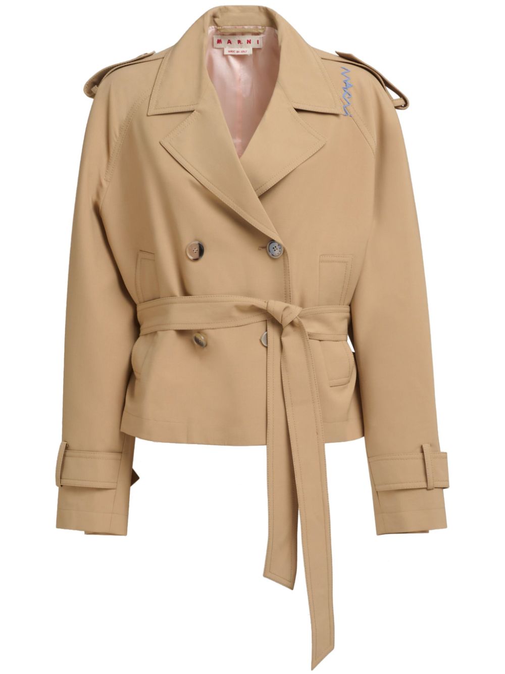 MARNI Chic Mini Trench Jacket with Removable Belt