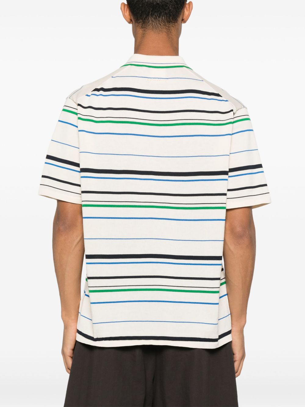 ADIDAS X WALES BONNER Knit Polo Shirt for Men - Short Sleeve with Horizontal Stripes