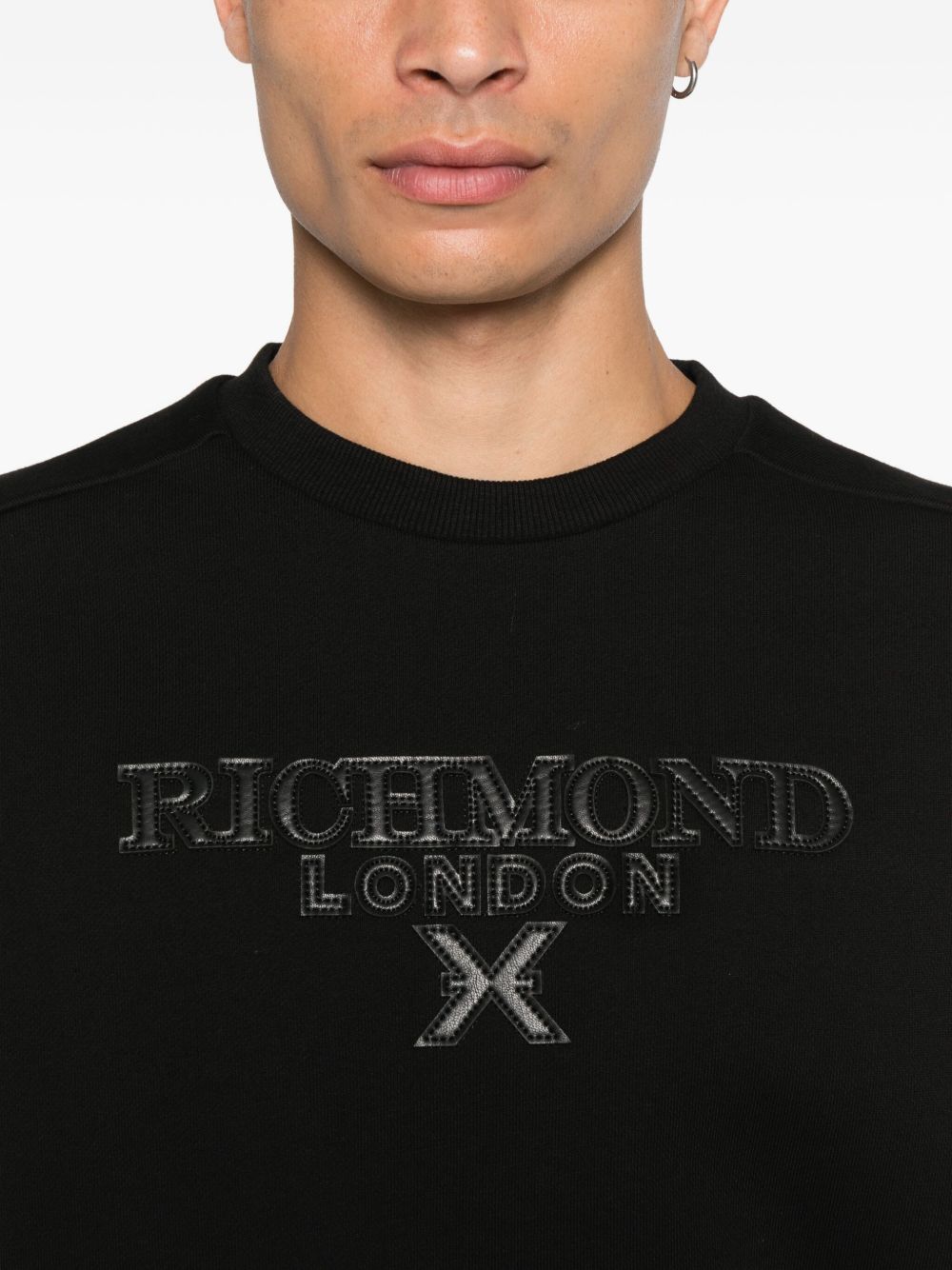JOHN RICHMOND Modern Black Sweatshirt for Men
