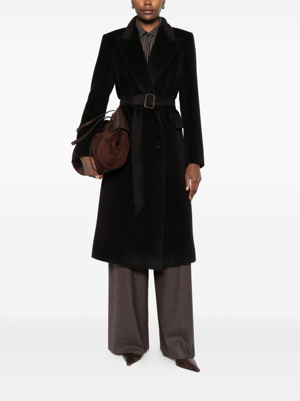 TAGLIATORE Wool Double-Breasted Jacket with Belted Waist - FW25