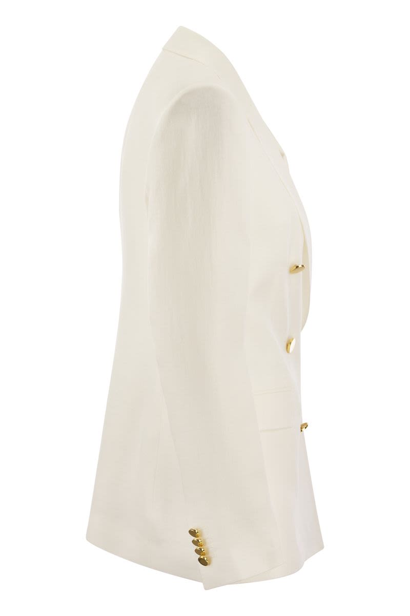 TAGLIATORE Elegant Linen Mini Blazer for Women