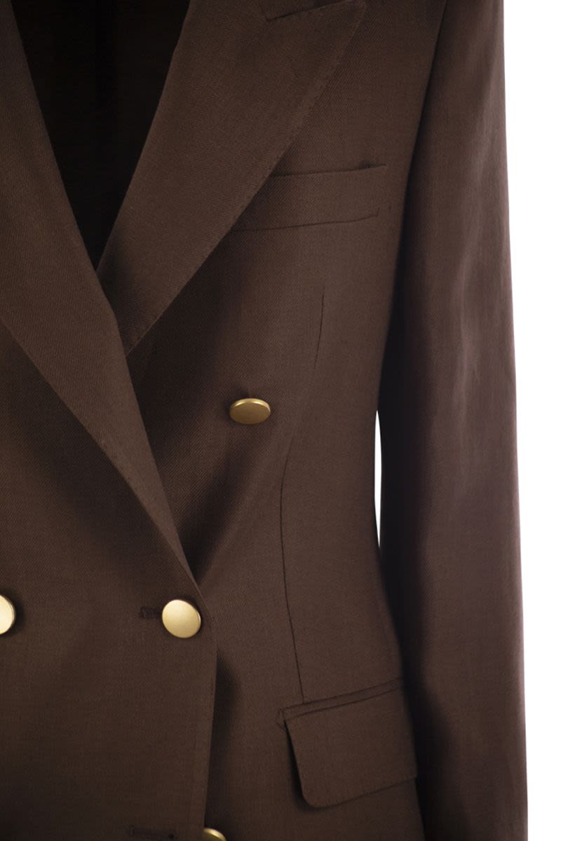 TAGLIATORE Linen Double-Breasted Blazer