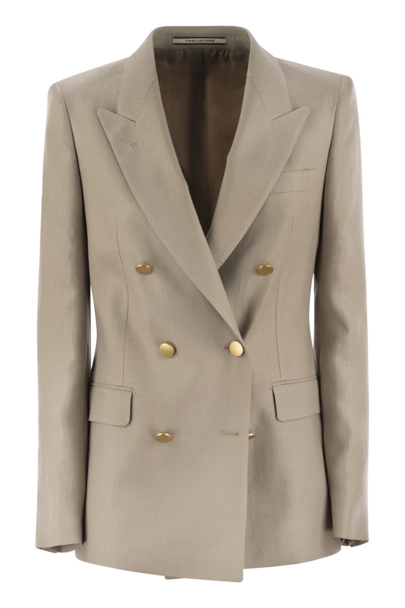 TAGLIATORE Linen Double-Breasted Blazer