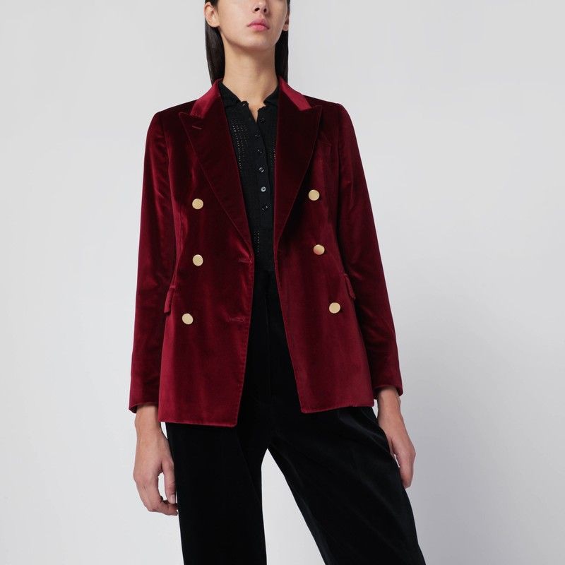 TAGLIATORE Velvet Double-Breasted Jacket