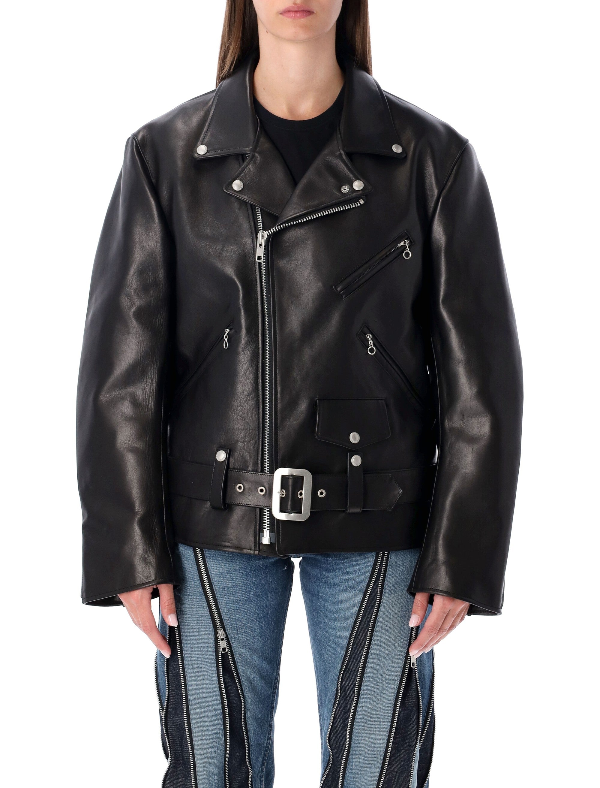 JUNYA WATANABE Women's Oversized Leather Biker Jacket - Size M