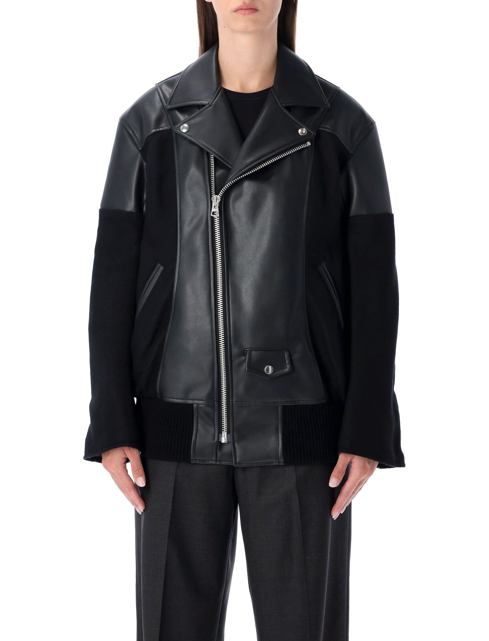 JUNYA WATANABE Eco-Leather and Wool Biker Jacket - Size M