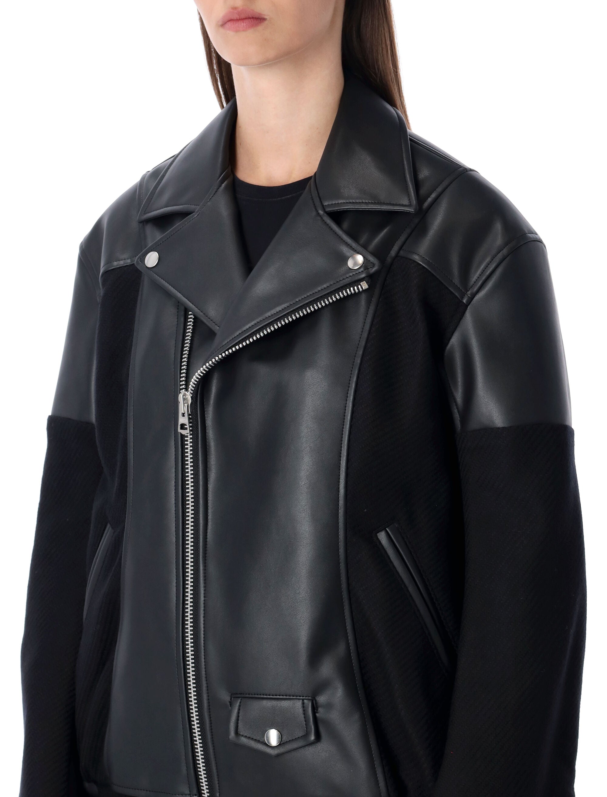 JUNYA WATANABE Eco-Leather and Wool Biker Jacket - Size M