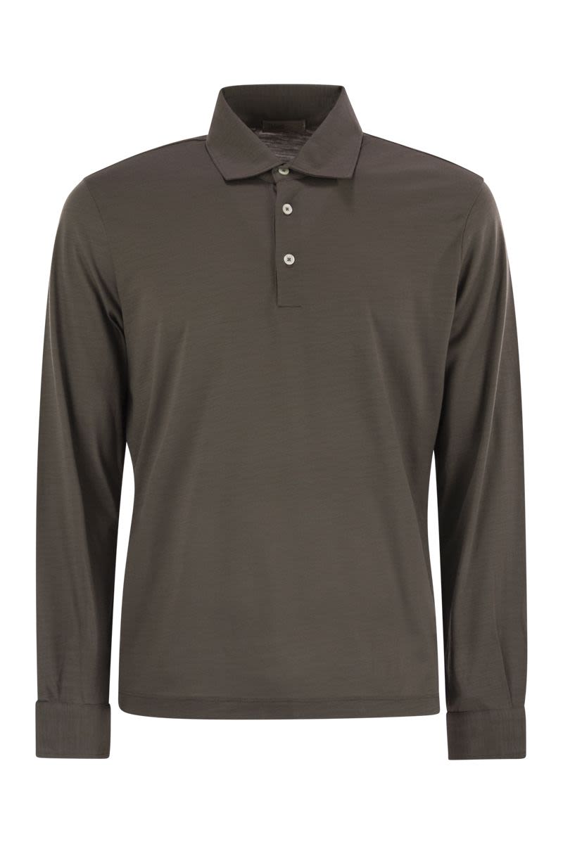 HERNO Soft Wool Knit Resort Polo Shirt