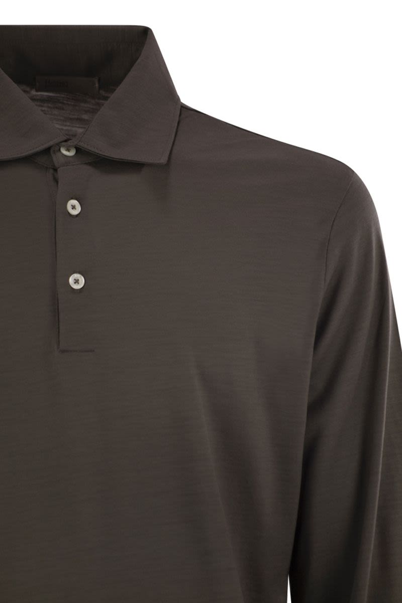 HERNO Soft Wool Knit Resort Polo Shirt
