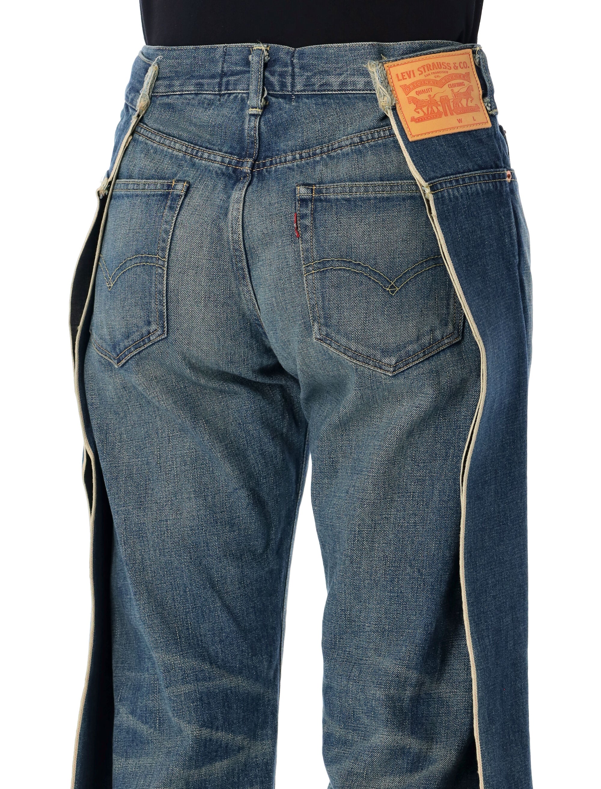 JUNYA WATANABE Wide-Leg Denim Jeans with Layered Side Panels - Size M