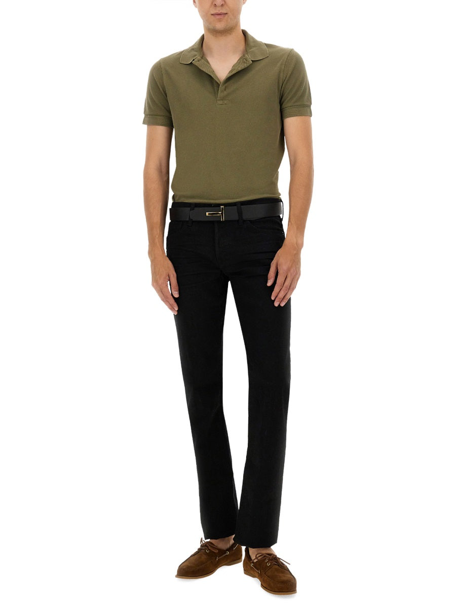 TOM FORD Lyocell Cotton Polo Shirt for Men - FW25 Collection