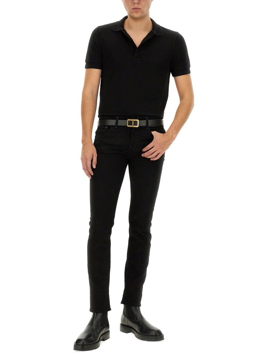 TOM FORD Men's Piquet Polo - Size 48