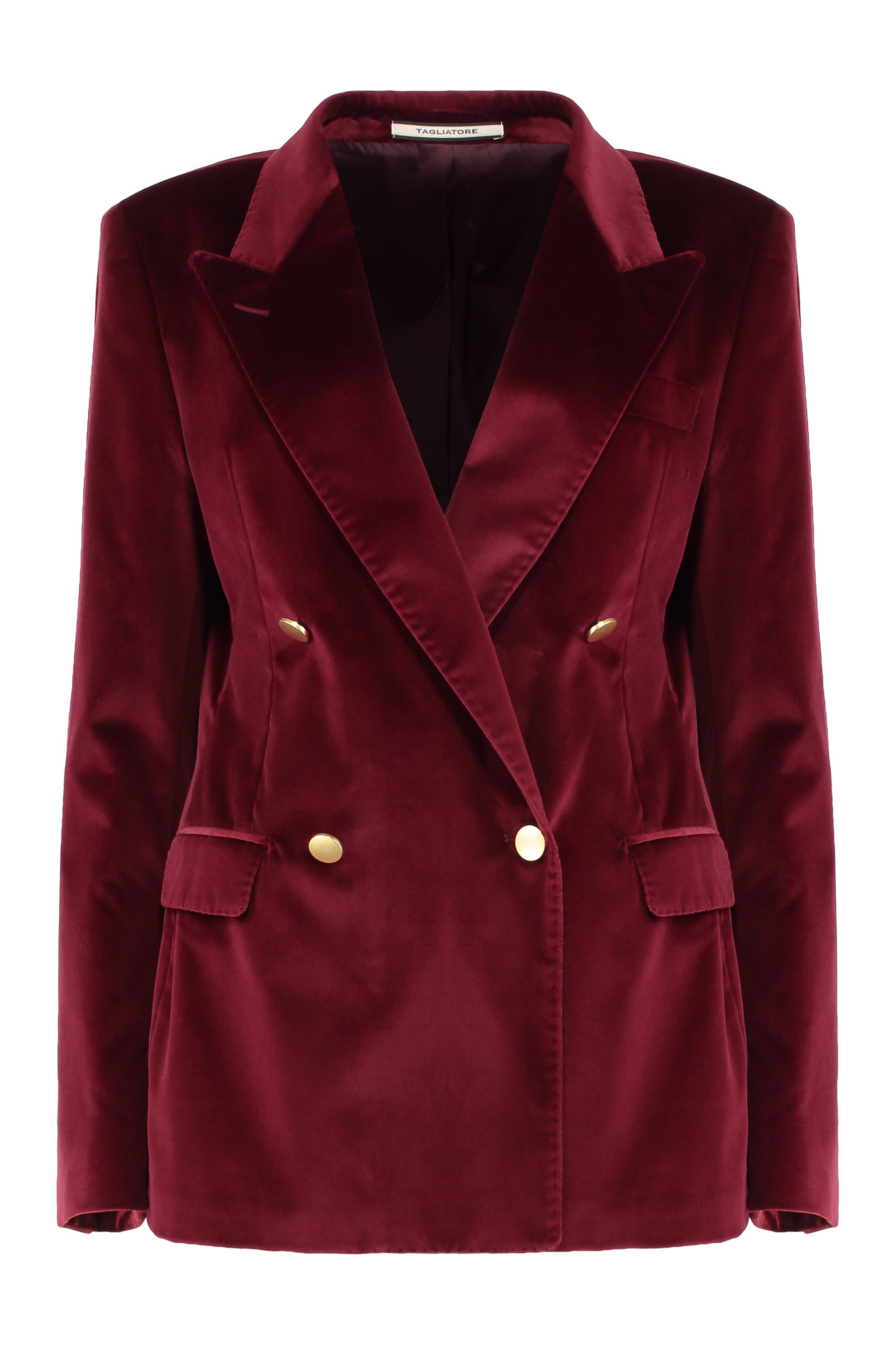 0205 TAGLIATORE Double-Breasted Velvet Jacket for Women